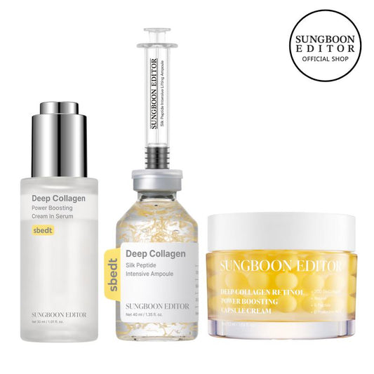 SUNGBOON EDITOR Official Complete Firming Care Trio | Retinol, Collagen & Peptide Essentials for Hydration, Elasticity & Radiance